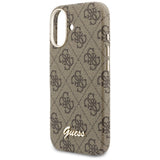 Husa pentru iPhone 17, Guess 4G Script MagSafe (GUHMP17S5P4FWMSW), maro