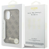 Husa pentru iPhone 17, Guess 4G Script MagSafe (GUHMP17S5P4FWMSW), maro