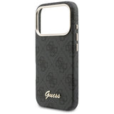 Husa pentru iPhone 17 Pro, Guess 4G Script MagSafe (GUHMP17L5P4FWMSK), negru