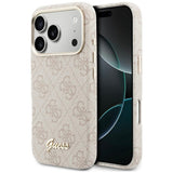 Husa pentru iPhone 17 Pro Max, Guess 4G Script MagSafe (GUHMP17X5P4FWMSP), roz