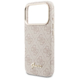 Husa pentru iPhone 17 Pro Max, Guess 4G Script MagSafe (GUHMP17X5P4FWMSP), roz