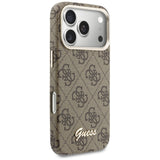Husa pentru iPhone 17 Pro, Guess 4G Script MagSafe (GUHMP17L5P4FWMSW), maro
