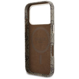 Husa pentru iPhone 17 Pro, Guess 4G Script MagSafe (GUHMP17L5P4FWMSW), maro