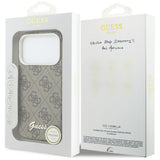 Husa pentru iPhone 17 Pro, Guess 4G Script MagSafe (GUHMP17L5P4FWMSW), maro
