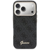 Husa pentru iPhone 17 Pro Max, Guess 4G Script MagSafe (GUHMP17X5P4FWMSK), negru