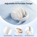 Casti wireless Baseus Bas BH1 NC (A0203702), Bluetooth 6.0, ANC, Hi-Res, 5-Microfon ENC, CloudComfort, Reglabil, alb