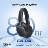 Casti wireless Baseus Bas BH1 NC (A0203703), Bluetooth 6.0, ANC, Hi-Res, 5-Microfon ENC, CloudComfort, Reglabil, negru