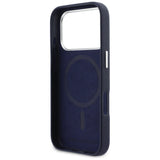 Husa pentru iPhone 17 Pro Max, Karl Lagerfeld Karl & Choupette Head Pin Saffiano MagSafe (KLHMP17X6PFKCLB), bleu