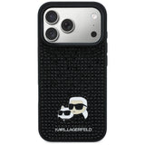 Husa pentru iPhone 17 Pro, Karl Lagerfeld Hardcase Rhinestone cu K&C Pin (KLHCP17L6PRKCLK), negru
