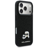 Husa pentru iPhone 17 Pro, Karl Lagerfeld Hardcase Rhinestone cu K&C Pin (KLHCP17L6PRKCLK), negru
