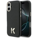 Husa pentru iPhone 17, Karl Lagerfeld Hardcase Piele MagSafe cu K Head Logo (KLHMP17S5PGFKHGK), negru
