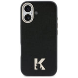 Husa pentru iPhone 17, Karl Lagerfeld Hardcase Piele MagSafe cu K Head Logo (KLHMP17S5PGFKHGK), negru