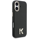 Husa pentru iPhone 17, Karl Lagerfeld Hardcase Piele MagSafe cu K Head Logo (KLHMP17S5PGFKHGK), negru