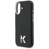 Husa pentru iPhone 17, Karl Lagerfeld Hardcase Piele MagSafe cu K Head Logo (KLHMP17S5PGFKHGK), negru