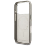 Husa pentru iPhone 17 Pro, Karl Lagerfeld Hardcase Piele MagSafe cu K Head Logo (KLHMP17L5PGFKHGG), gri
