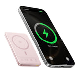 Baterie Externa Baseus Picogo AM41 Ultra-Slim (E0027202), cu USB-C Cable, Magnetic, Qi2 15W, 27W Wired, 10000mAh, Roz
