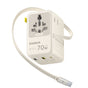 Adaptor pentru Calatorie Baseus Enercore CG11 (E0307E01), cu Retractabil Cable, 2AC+2U+2C, 70W Incarcare Rapida, GaN, Universal