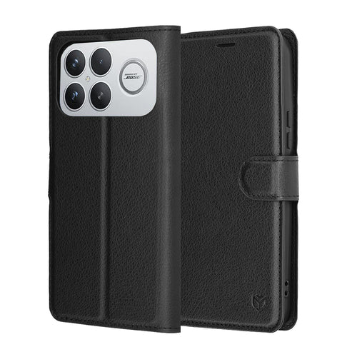 Husa pentru Xiaomi POCO F8 Ultra, Techsuit Leather Folio, negru