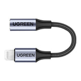 Adaptor UGREEN, Audio Cable Us211 30756 Lightning to Jack 3 5mm 10cm Koff A3d2de, Negru