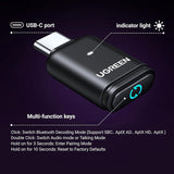Adaptor UGREEN Wireless Adapter BT501 (45008), Type-C, Bluetooth 5.3, Plug&play, Chip Aptx, Negru