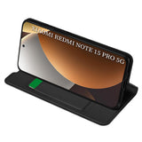 Husa pentru Xiaomi Redmi Note 15 Pro 5G, Techsuit Magskin Book, negru