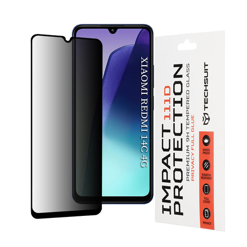 Folie de protectie pentru Xiaomi Redmi 14C, Techsuit 111D Privacy Full Glue