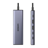 Hub USB UGREEN Docking station CM511 (75586), USB-C to 2x USB 3.2, DP, 3x USB-C, 10Gbps, 4K@60Hz, PD100W, negru