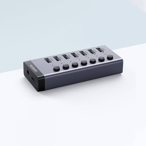 Adaptor UGREEN, Docking Station Cm481 90307 With Power Type-C to 7x USB 5gbps Individual Switch LED Light 1m Koff