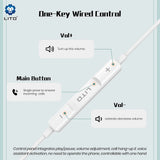 Lito Casti cu fir (LF01L), Lightning, Stereo, Half In-ear, cu HD Microfon, 1.2m, Alb