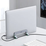 UGREEN Vertical Laptop Stand LP258 (25706), reglabil Width 0.5-1inch, Anti-Slip, Anti-Scratch Pads, Aluminum, Negru