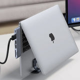 UGREEN Vertical Laptop Stand LP258 (25706), reglabil Width 0.5-1inch, Anti-Slip, Anti-Scratch Pads, Aluminum, Negru