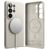 Husa pentru Samsung Galaxy S26 Ultra, Ringke Silicone MagSafe, crem