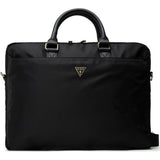 Geanta laptop Guess Nylon Logo triunghi (GUCB15NTMLBK), 16, Zipper Pocket, Detasabil Strap, Reglabil, negru