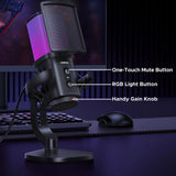 Microfon UGREEN Desk Microphone CM581 (65629), USB, Professional, ANS Noise Cancellation, Pop Filter, 96kHz, negru