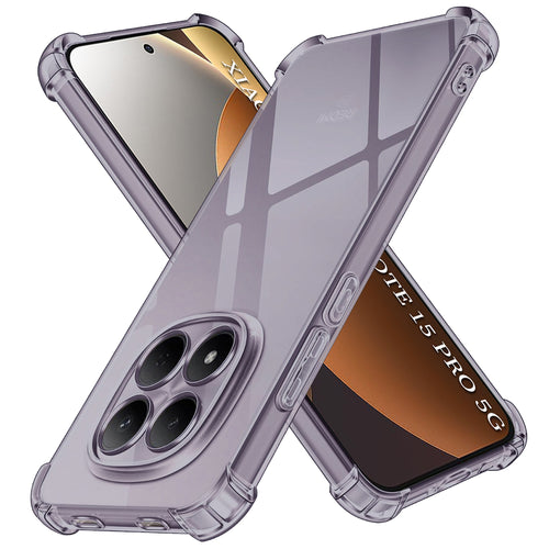 Husa pentru Xiaomi Redmi Note 15 Pro 5G, Techsuit Shockproof Clear Silicone, fumuriu