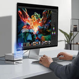 Hub USB UGREEN Docking station CM841 (65487), pentru Mac Mini M4, USB-C to 5x USB, 2x USB-C, SD/TF, M2 NVMe, 10Gbps, 8TB, 4cm, gri