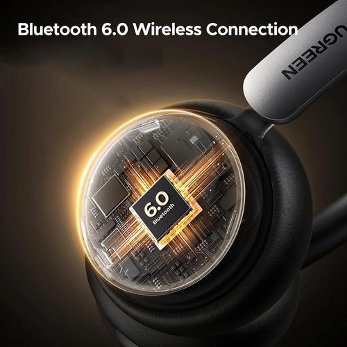Casti wireless UGREEN Casti Wireless HiTune Studio Plus HP207 (75631), Bluetooth 6.0, TWS, ANC, Low Latency, 500mAh, alb;bej