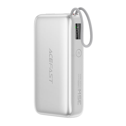 Baterie Externa Acefast (M32), cu Cablu Telescopic, Type-C, Incarcare Rapida, PD35W, 10000mAh, Argintiu