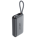 Baterie Externa Acefast (M32), cu Cablu Telescopic, Type-C, Incarcare Rapida, PD35W, 10000mAh, Gri