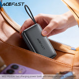 Baterie Externa Acefast (M32), cu Cablu Telescopic, Type-C, Incarcare Rapida, PD35W, 10000mAh, Gri