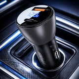 Incarcator auto Acefast (B6), cu Afisaj digital, USB, Type-C, Incarcare rapida, 63W, PD3.0, PPS, QC3.0, Zinc Alloy, negru