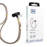 Snur de Telefon 3mk Crossbody Easy Clip Elite (RWS2-70), Lux Design, Nylon, Durabil, 0.8m, Universal, Auriu Taupe