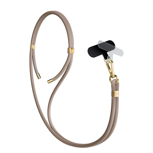 Snur de Telefon 3mk Crossbody Easy Clip Elite (RWS2-70), Lux Design, Nylon, Durabil, 0.8m, Universal, Auriu Taupe