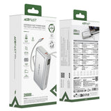Baterie Externa Acefast (M34), cu Cablu Telescopic, Type-C, Incarcare Rapida, PD45W, 20000mAh, Argintiu
