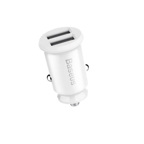 Incarcator auto Baseus Grain (Ccall-ML02), Dual USB, LED Backlight, 5V, 3.1A, alb