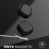Husa pentru pentru Samsung Galaxy Buds 4 / Buds 4 Pro, Non-Slip Texture, Carabiner Hole, Ringke, negru