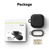 Husa pentru pentru Samsung Galaxy Buds 4 / Buds 4 Pro, Non-Slip Texture, Carabiner Hole, Ringke, negru