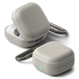 Husa pentru pentru Samsung Galaxy Buds 4 / Buds 4 Pro, Non-Slip Texture, Carabiner Hole, Ringke, gri