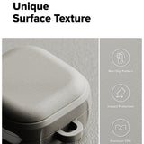 Husa pentru pentru Samsung Galaxy Buds 4 / Buds 4 Pro, Non-Slip Texture, Carabiner Hole, Ringke, gri