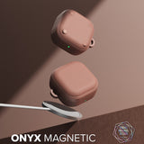 Husa pentru pentru Samsung Galaxy Buds 4 / Buds 4 Pro, Non-Slip Texture, Carabiner Hole, Ringke, oranj